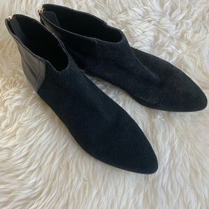 Nine West black suede and leather ankle boots